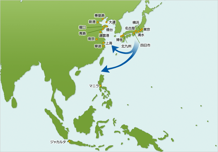 中国・アジア向け運航スケジュール_国際輸送サービス
